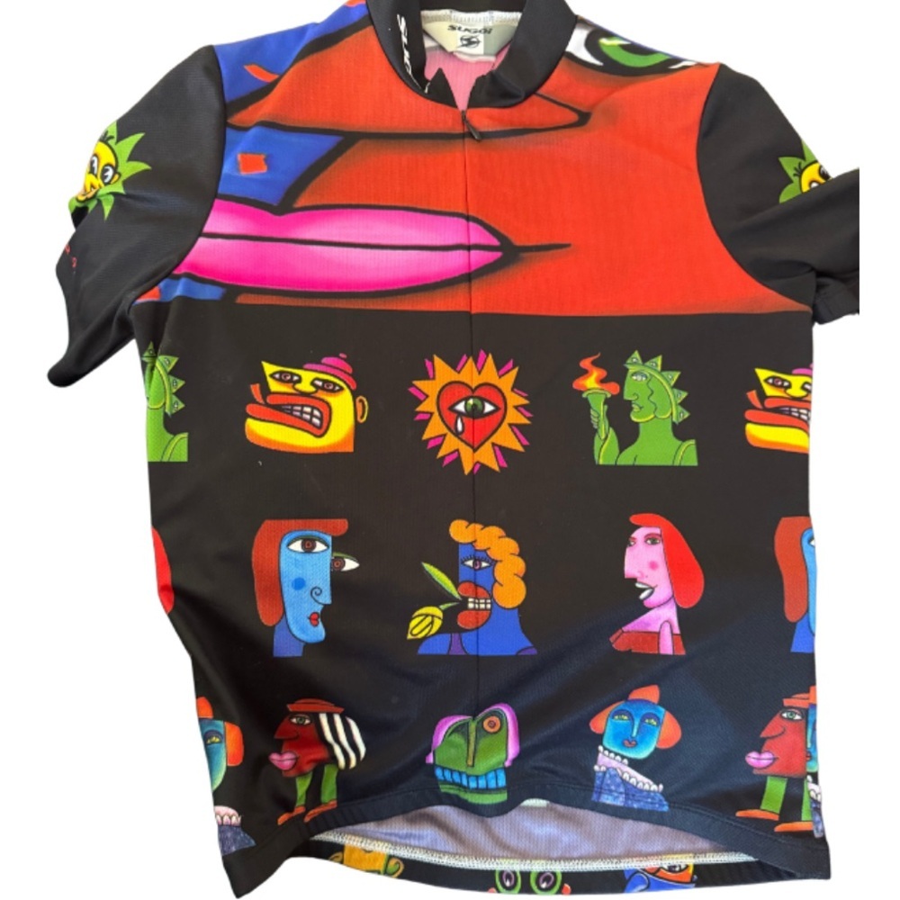 Sugoi Active Wear Womens Top Vtg Art Graphics Size Small